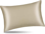 ALASKA BEAR King Size Silk Pillowcase Random Color Silk Scrunchie Gift Set for Beauty Sleep (1, Beige)