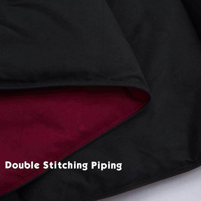 HIG 3pc Down Alternative Comforter Set - All Season Reversible Comforter with Two Shams - Quilted Duvet Insert with Corner Tabs - Box Stitched - Super Soft, Fluffy (Full/Queen, Black)