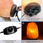 Himalayan Salt Lamp Cord Replacement Kit with Dimmer Switch & 6-Pack 15W E12 Halogen Bulbs, 5ft Cord Base Assembly for Salt Rock Lamps, 110V Adjustable Brightness Cord Set (1)