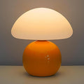 Cute Small Mushroom Lamp, PE Lampshade, Ceramic Base, Adjustable Light Color and Brightness with Power-Off Memory, Safe USB Powered, LED Mushroom Light for Bedroom Living Room (Orange)