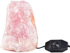 JIC Gem 4-6 lbs Rose Quartz Crystals Lamp, Natural Crystal Night Light Lamp Hand Carved Pink Table Lamp Home Decoration 5-7"