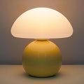 Cute Small Mushroom Lamp, PE Lampshade, Ceramic Base, Adjustable Light Color and Brightness with Power-Off Memory, Safe USB Powered, LED Mushroom Light for Bedroom Living Room (Yellow)