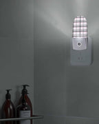 Night Light Plug into Wall, Lines Stripes Simple Art Buffalo Check Texture Peach Black White Popsicle Shape Night Light LED Nightlight with Light Sensors for Kids Bedroom Hallway