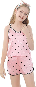 Girls & Women Silk Pajamas Set Satin Camisole Sleepwear 2 Piece Pjs, 3 Years - Women XXL