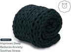 Nuzzie Original Knit Weighted Blanket - Breathable, Cooling, Hand Made Knit Throw Blanket for Sleep - Machine Washable, Stylish Design (Forest Green, Throw | 12lbs | 44" x60)