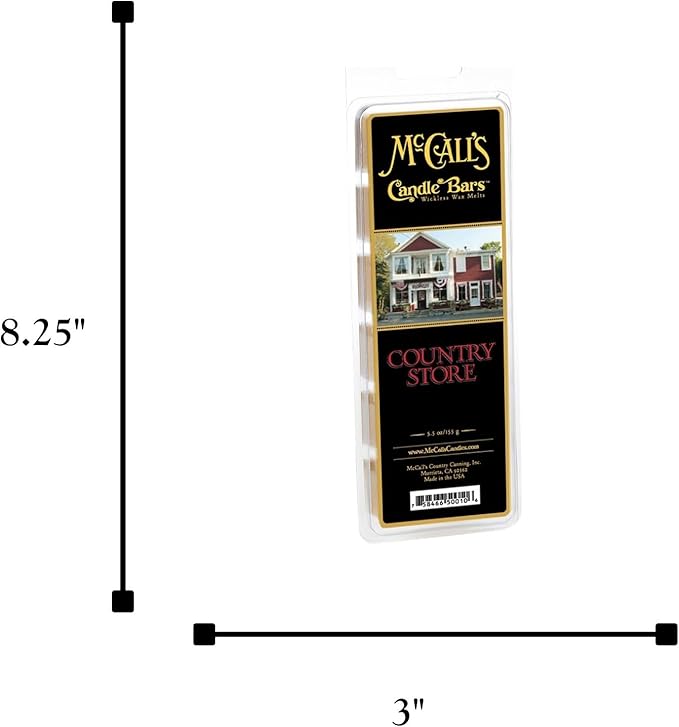 McCall’s Candles | Country Store | Scented Wax Melt | Apples, Cinnamon, Orange, Rosehips & Spices | 6-Piece Break-Apart Bar | 12–24 Hours Per Wedge | Poured in the USA | 5.5 oz