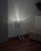 Happy Easter Eggs Floral Butterfly Night Light Plug into Wall, Blossom Peach on Burlap Popsicle Shape Night Light Nightlight with Light Sensors for Kids Bedroom Hallway