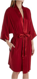 PJ Harlow Womens Shala-rib Knit Camono Robe With Satin Belt and Trim
