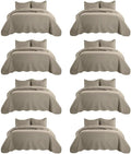 IR Imperial Rooms 8 Pack Quilt King Size Bedding (106" x 96") - Bulk Wholesale for Hotels, Guest Bedroom & Airbnbs - Lightweight Microfiber Reversible Embossed Quilts Bedspread (Beige)