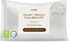 Coop Home Goods Extra Oomph Fill, Cross-Cut Memory Foam, Medium Density Pillow Fill, Extra Fill Bag, Refill to Customize Your Premium Adjustable Pillow, GREENGUARD Gold and CertiPUR-US Certified