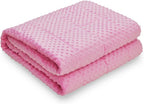 TONGDADA Minky Weighted Blanket | 40''x60'',7lbs | Cozy and Soft Minky Weighted Throw Blanket | Luxury Velvet with Premium Glass Beads | Pink Minky