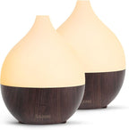 SALKING Essential Oil Diffuser (Set of 2 Dark), 100ml Small Ultrasonic Aromatherapy Diffuser for Essential Oils, Auto Shut-Off, Cool Mist Humidifier with Warm White Light, for Office Home