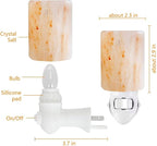 pursalt Himalayan Salt Lamp Plug in Night Light 2 Pack, 360 Degree Adjustable Wall Plug & Extra 4 Replacement Bulbs Bathroom Bedroom Night Light, Pink Crystal Rock Salt Hand Crafted Cylinder Size
