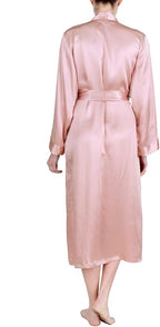 OSCAR ROSSA Women's Luxury Silk Sleepwear 100% Mulberry Silk Long Robe Kimono