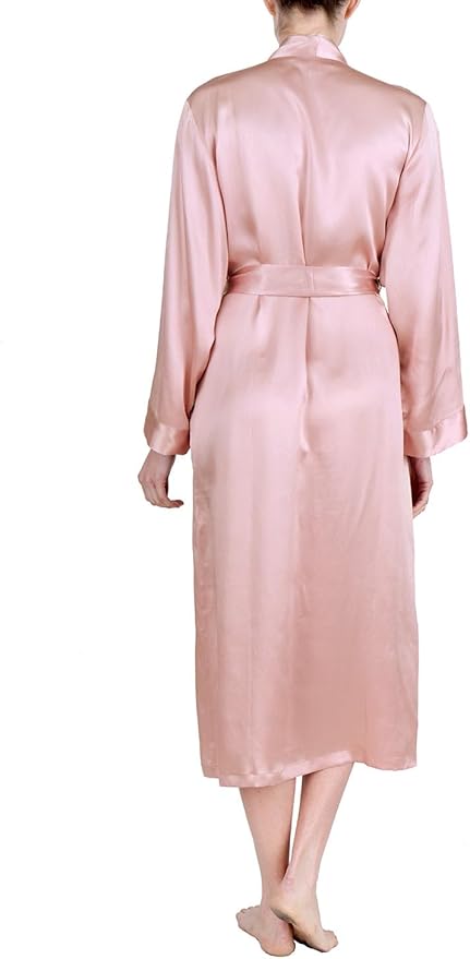 OSCAR ROSSA Women's Luxury Silk Sleepwear 100% Mulberry Silk Long Robe Kimono