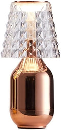 Bedside Table Lamp Luxury Diamond USB Touch Sensor Acrylic Decoration Desk Lamps Crystal LED Color :Rose Gold
