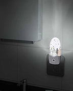 Night Light Plug into Wall, Christmas Day Winter Pine Trees Snowflakes Blue Sage Green Black Peach White Popsicle Shape Night Light LED Nightlight with Light Sensors for Kids Bedroom Hallway