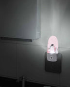 Night Light Plug into Wall, Winter Xmas Happy Snowman Grey Buffalo Checked Christmas Tree Snowflake Peach Popsicle Shape Night Light LED Nightlight with Light Sensors for Kids Bedroom Hallway