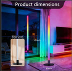 Corner Floor Lamp,RGB LED Corner Lamp, Transformable Floor Lamp with App and Remote Control,16 Million DIY Colors, Music Sync, Timer Setting for Living Rooms, Gaming Rooms, Bedrooms and Gaming Rooms