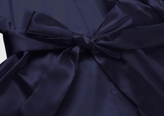 Women's Satin Short Robe Bridesmaid Bride Wedding Party Robes Silky Sleepwear Loungewear