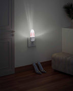Night Light Plug into Wall, Winter Merry Christmas Trees Snowflakes Buffalo Check Simple Peach White Popsicle Shape Night Light LED Nightlight with Light Sensors for Kids Bedroom Hallway