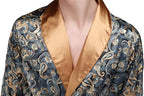 Lavenderi Mens Silky Satin Lounge Robe, Long Lightweight Sleepwear