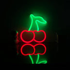 ENUOLI Cherry Light Neon Signs,Fruit Decorative Art Cherry Neon Lights for Wall Decor LED Signs for Bedroom,USB or Battery LED Light Up Signs for Christmas,Birthday,Wedding Party,Kids Room,Home Decor(Cherry)