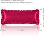 Wine Red Satin Pillowcases Body Pillow for Hair and Skin,Wine Red Body Pillow Silk Pillowcase with Envelope Closure Princess Room Decoration