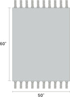 Cotton Muslin Throw Blanket with Tassels, Lightweight Woven Gauze, Pre-Washed Breathable Farmhouse Decor for Bed, Couch, All-Season Use (Yellow, 50" x 60")