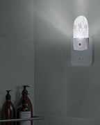 Night Light Plug into Wall, Cats Animals Lines Cute Peach Gray White Pale Turquoise Popsicle Shape Night Light LED Nightlight with Light Sensors for Kids Bedroom Hallway