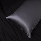 Pure Mulberry Silk Pillow Cases Standard Size, Oeko-TEX Certified 100% Silk Pillowcase for Hair and Skin, Premium 22 Momme silk zippered pillowcase, USA, Dark Gray, 1 Pc 20"x26" (Standard, Slate Grey)