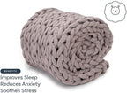 Nuzzie Original Knit Weighted Blanket - Breathable, Cooling, Hand Made Knit Throw Blanket for Sleep - Machine Washable, Stylish Design (Dusty Rose, Queen | 22lbs | 60"x80")