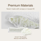 Coop Home Goods Extra Oomph Star-Shaped Pillow Fill, Extra Fill Memory Foam & Microfiber Filler for Adjustable Pillows, Cushions & Crafts, Pillow Stuffing, CertiPUR-US & GREENGUARD Gold Certified