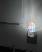 Night Light Plug into Wall, Moroccan Vintage Texture Simple Art Orange Light Blue Peach Purple Green White Popsicle Shape Night Light LED Nightlight with Light Sensors for Kids Bedroom Hallway