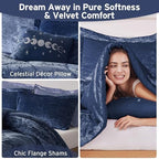 Intelligent Design King Comforter Set, Velvet Comforter Set , Luxury Diamond Quilting Comforter Set, Fluffy Comforter Bed Set with Decorative Pillowand 2 Shams, 4 Piece Navy, King/ Cal King