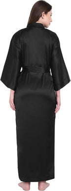 Silk Robes for Women Ankle Length Satin Kimono Robes with Belt Bridemaids Sleepwear Bachelorette Nightgown