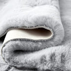 ORINOVA Grey Fluffy Faux Rabbit Washable Furry Fur Area Rugs for Bedroom Large Fuzzy Rug for Living Room Nursery Runner Rugs for Hallway 2x8 Rectangle Rug