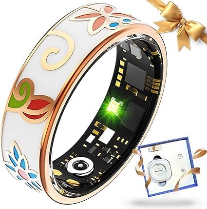 Smart Ring Health Tracker for Women Men, Sleep Tracker with Heart Rate,SPO₂,Blood Pressure, Fitness Ring for Activity Monitoring, Step Tracker Ring for iOS&Android (Enamel Color, #7)