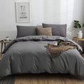 CLOTHKNOW Dark Grey Queen Comforter Set Gray Bedding Comforter Sets Soft Boys Men Comforter Charcoal Comforter Queen with 2 x Pillow Cases