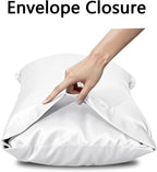Vielit Satin Body Pillow Pillowcase 1pc,Silky Body Pillow Cover Similar to Silk Pillow Cases Soft Body Pillow Case 20x54 & Envelope Closure,Gift for Women Men White & 1 Satin Scunchie