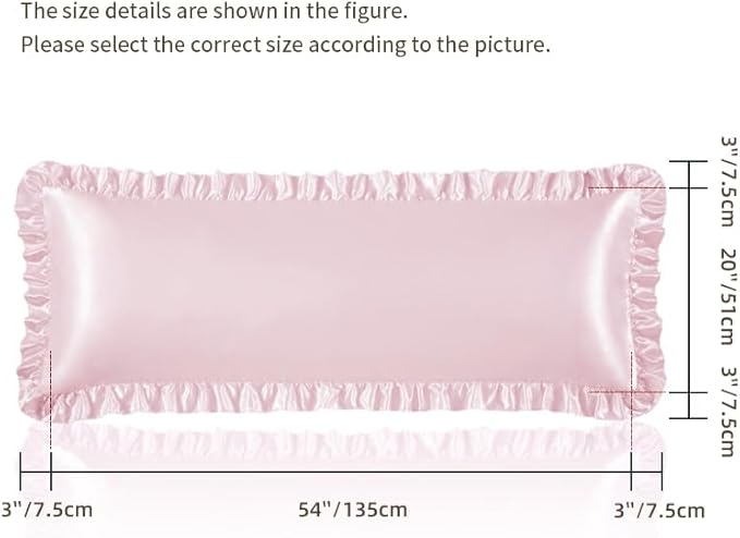 Blush Pink Satin Pillowcases Body Pillow for Hair and Skin,Blush Pink Body Pillow Silk Pillowcase with Envelope Closure Princess Room Decoration