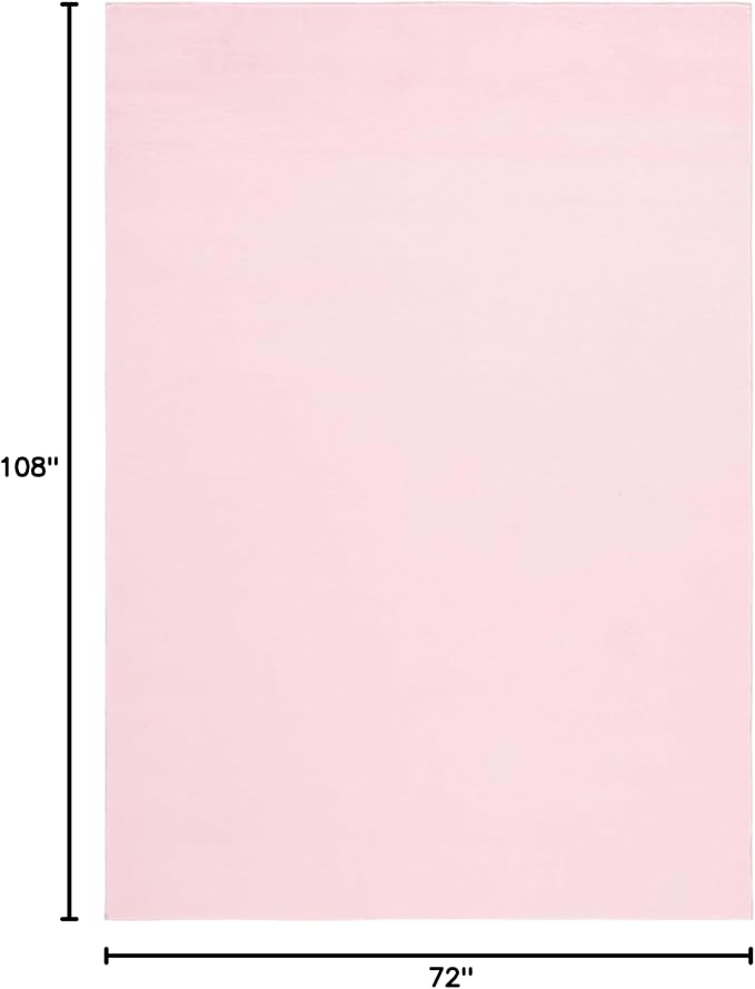 SAFAVIEH Washable Rug Faux Rabbit Fur Shag Collection - 6' x 9', Pink, Slip Resistant & Easy Cleaning, Ideal for Living Room, Bedroom, Kids Playroom, Nursery, Dining Space (FRF100U)