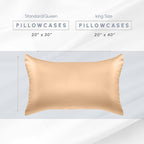 Elegant Comfort 2-Pack Cooling Viscose Satin Pillowcase Set with Hidden Zipper Closure, Silky Smooth for Best Hair and Skin Care-Beautiful Gift Box-2-Piece Satin Pillowcase Set, King, Champagne