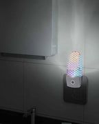 Night Light Plug into Wall, Geometric Graphics Modern Minimalist Style Light Blue Purple Peach Orange Green Popsicle Shape Night Light LED Nightlight with Light Sensors for Kids Bedroom Hallway
