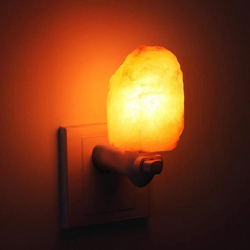 AMIR (Upgraded) Salt Lamp, Natural Himalayan Crystal Salt Light with 4 Bulbs, 11.2oz Mini Hand Carved Night Light, with UL-Certified Wall Plug, Decoration Salt Rock Lamp (2 Pack)