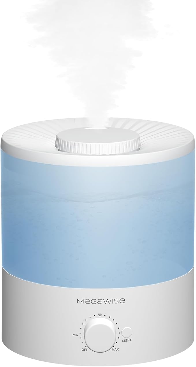 MegaWise Ultrasonic Cool Mist Humidifier SK7620 - 1.5L Capacity, Whisper-Quiet Operation, Adjustable Mist Output, Auto Shut-Off - Ideal for Home, Office, Baby Room, and Bedroom