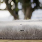 ORINOVA Faux Fuzzy Machine Washable Bunny Fur Area Rugs for Living Room Grey Fluffy Rug for Bedroom Sheepskin Rug 4x6 Rectangle Nursery