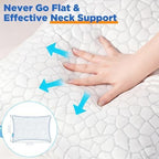 Cooling Pillow Queen Size Set of 2, Adjustable Bed Pillows for Sleeping, Luxury Shredded Memory Foam Pillows 2 Pack,Soft Yet Supportive Firm Pillow for Side,Back,Stomach Sleepers,Gifts for Hot Sleeper