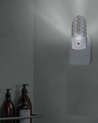 Night Light Plug into Wall, Floral Flowers Line Art Vintage Baroque National Purple Peach Green Brown Blue Popsicle Shape Night Light LED Nightlight with Light Sensors for Kids Bedroom Hallway