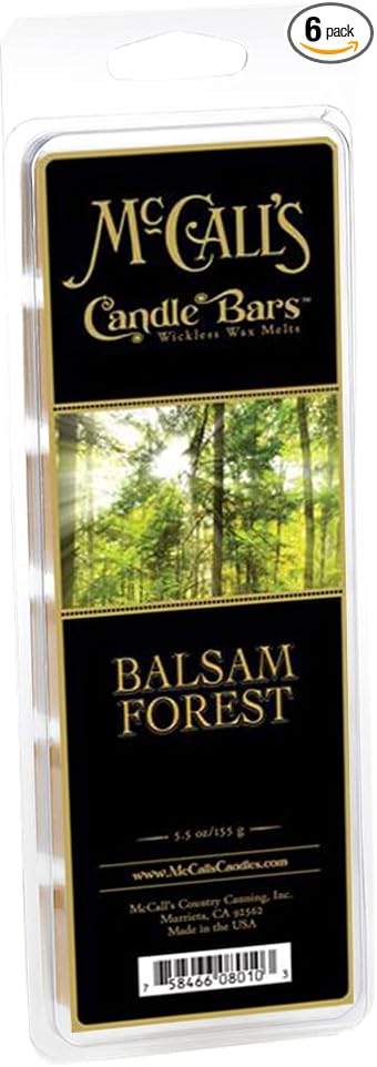 McCall’s Candles | Balsam Forest | Scented Wax Melt | Fresh Balsam, Cinnamon Clove & Lily of the Valley | 6-Piece Break-Apart Bar | 12–24 Hours Per Wedge | Poured in the USA | 5.5 oz